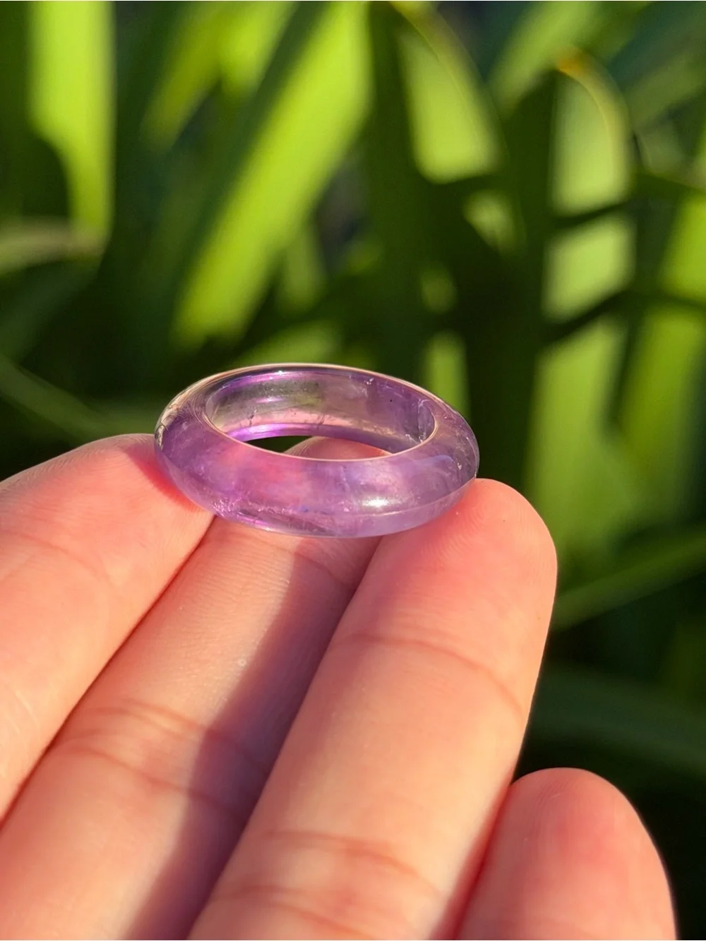 Size 6.25 Translucent Purple Amethyst Dome Ring 2197